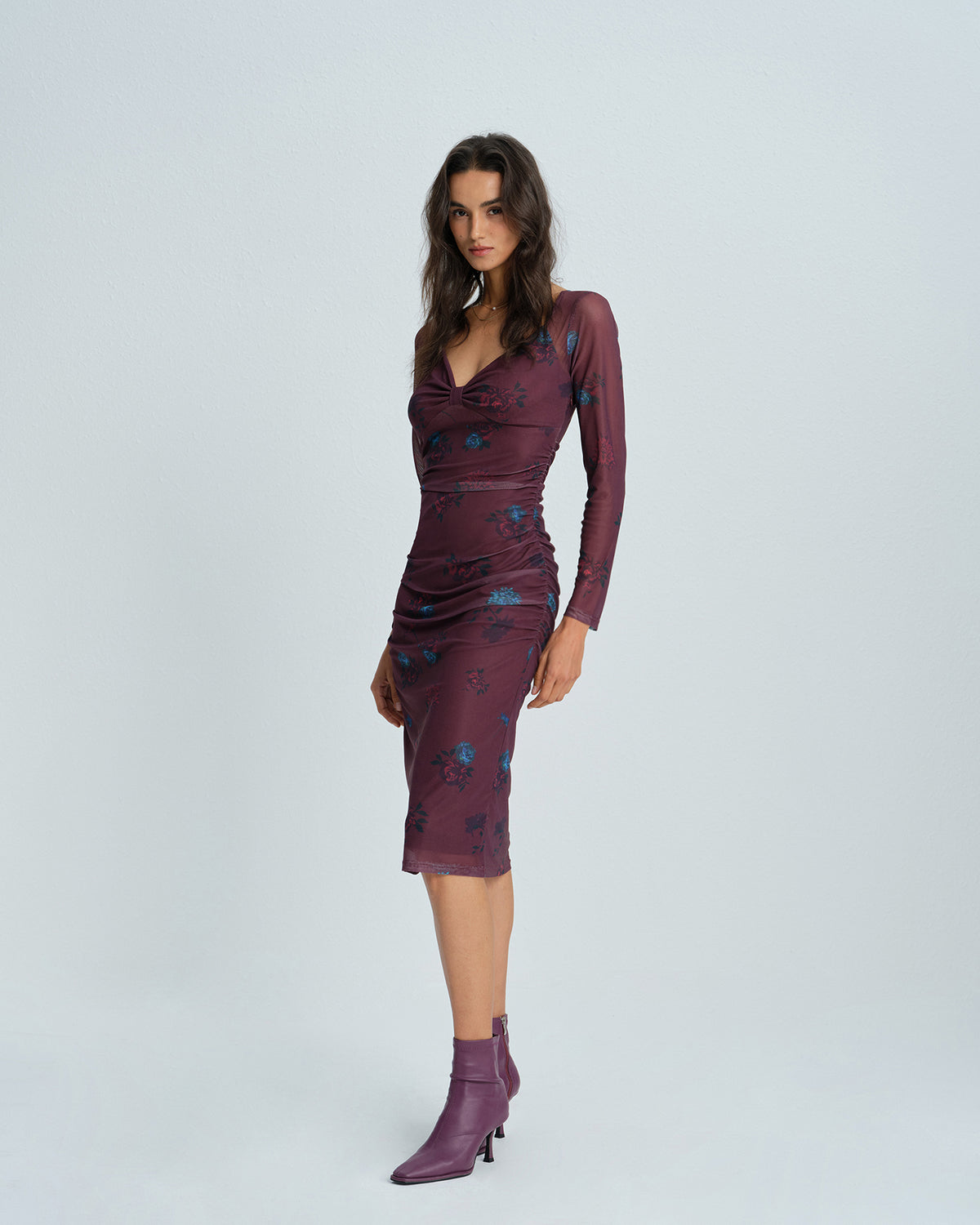 Women's Knitted Polyester Midi Dress Dresses - RIHOAS