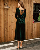 Women's Knitted Polyester Midi Dress Dresses - RIHOAS