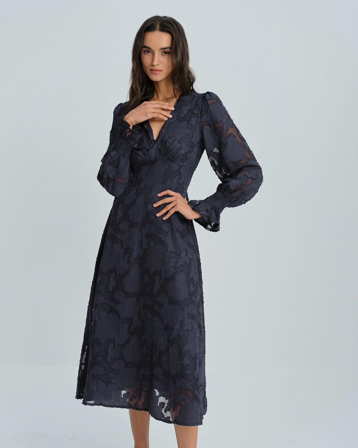 Women's Knitted Polyester Midi  Dress Dresses - RIHOAS