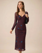Women's Knitted Polyester Midi Dress Dresses - RIHOAS