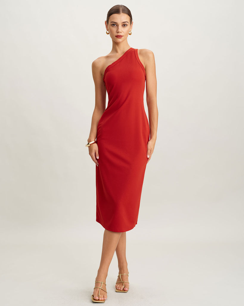 Women's Knitted Polyester Midi Dress Dresses - RIHOAS