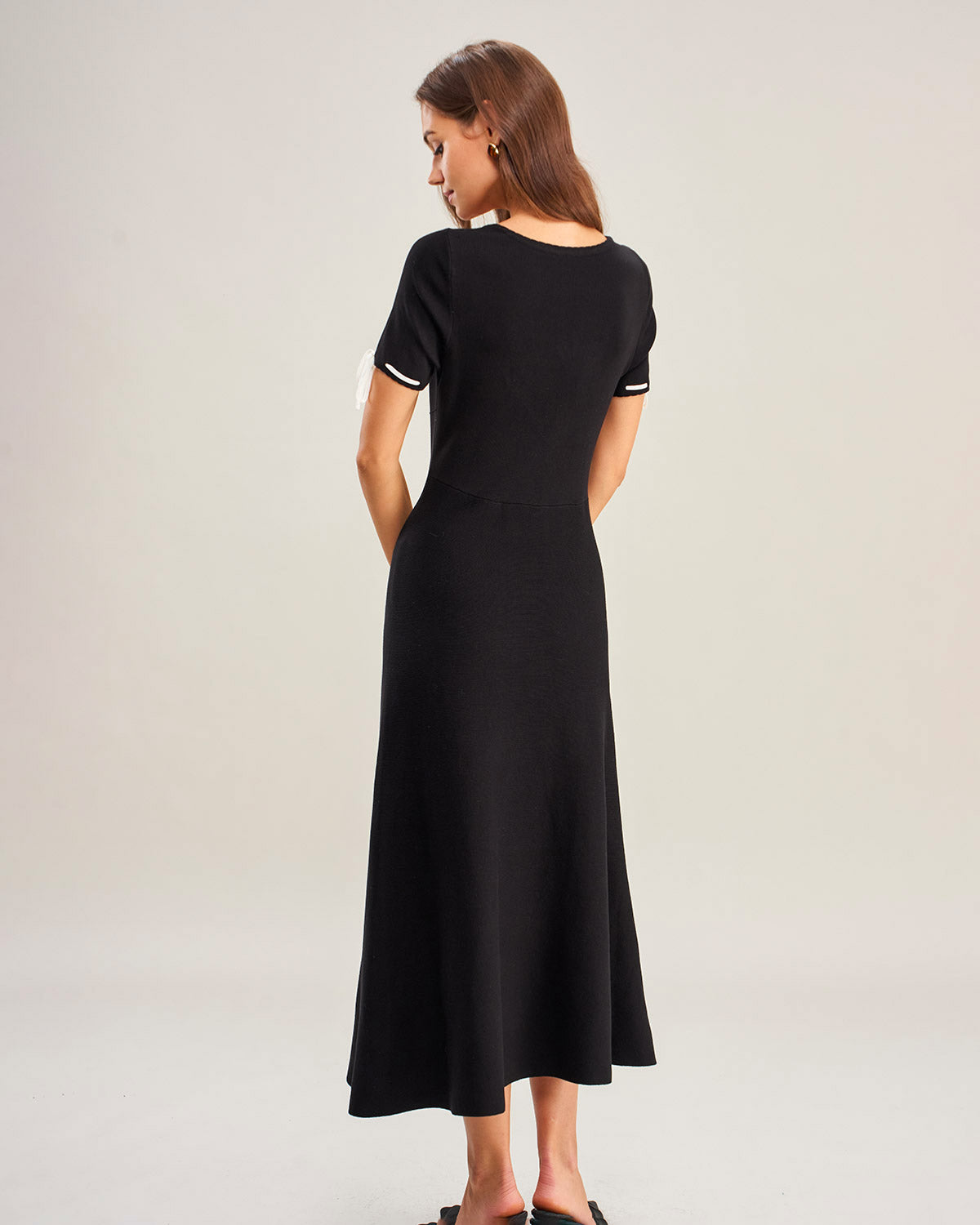 Women's Knitted Polyester Midi Dress Dresses - RIHOAS