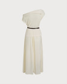 Women's  Knitted Polyester Midi Dress Dresses - RIHOAS