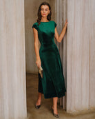 Women's Knitted Polyester Midi Dress Dresses - RIHOAS