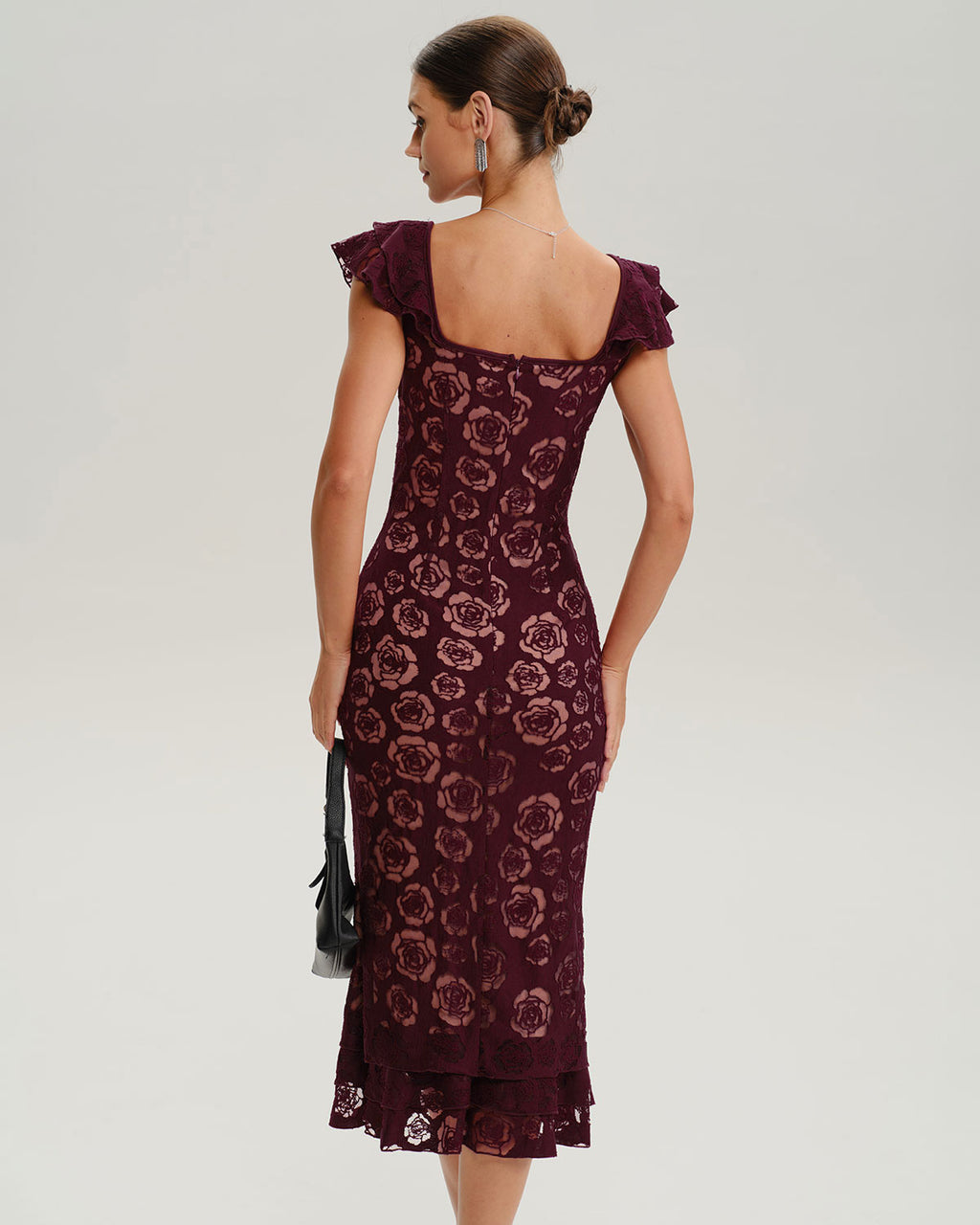 Women's Knitted Polyester Midi Dress Dresses - RIHOAS