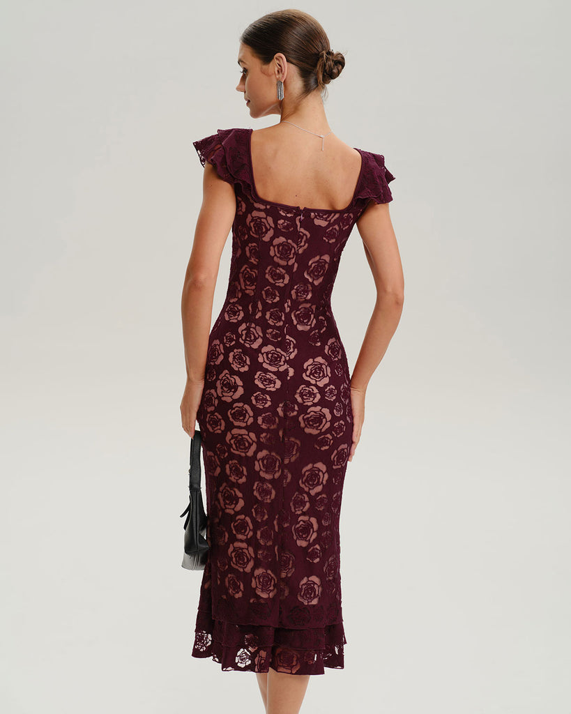 Women's Knitted Polyester Midi Dress Dresses - RIHOAS