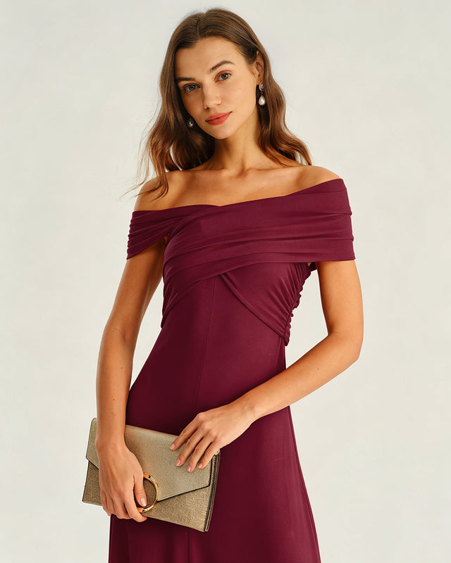Women's Knitted Polyester Midi Dress Dresses - RIHOAS