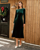 Women's Knitted Polyester Midi Dress Dresses - RIHOAS