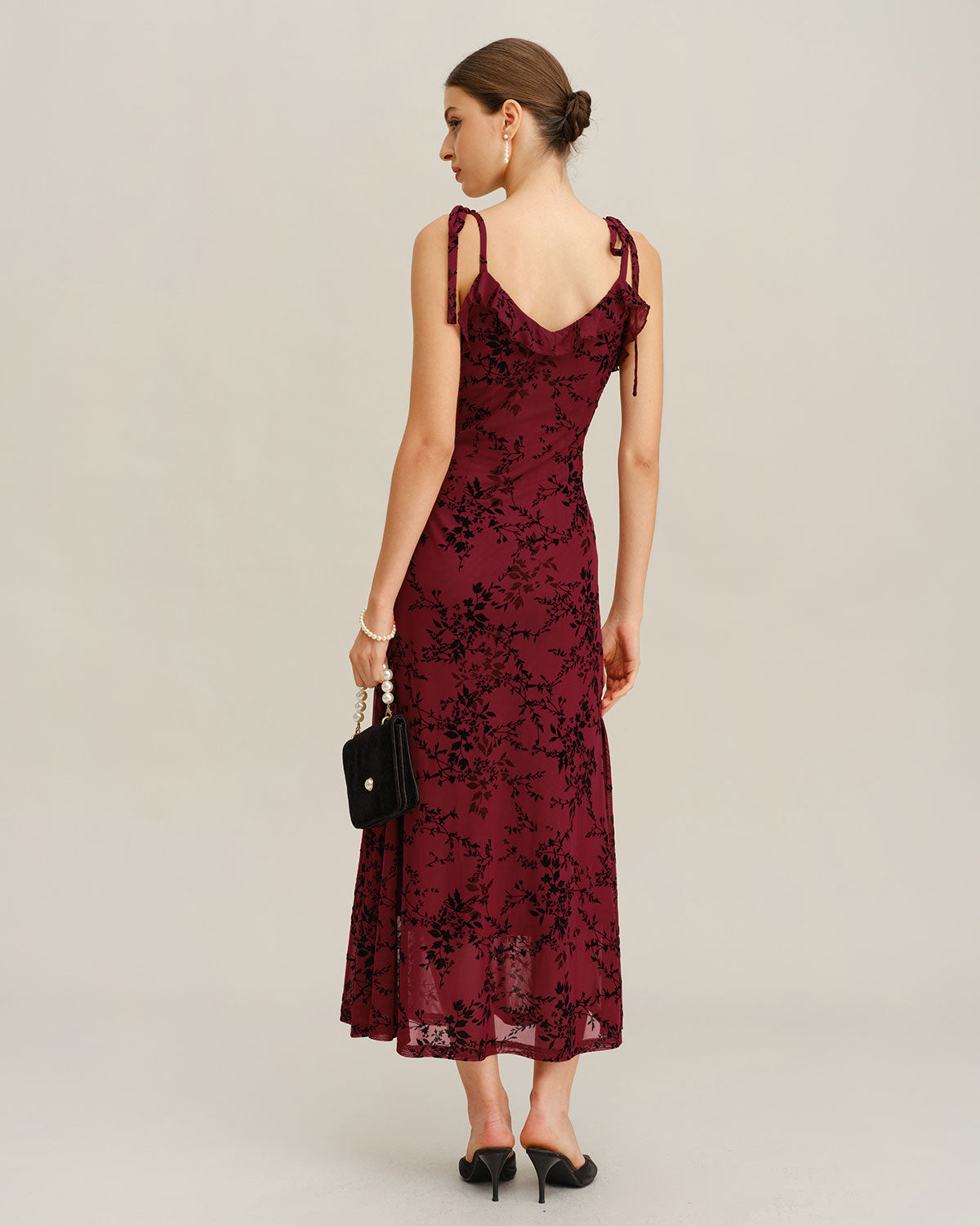 Red Floral Ruffle Slip Midi Dress & Reviews - Red - Dresses | RIHOAS Red Floral Ruffle Slip Midi Dress & Reviews - Red - Dresses | RIHOAS