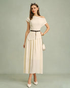 Women's  Knitted Polyester Midi Dress Dresses - RIHOAS