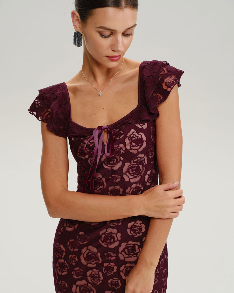 Women's Knitted Polyester Midi Dress Dresses - RIHOAS