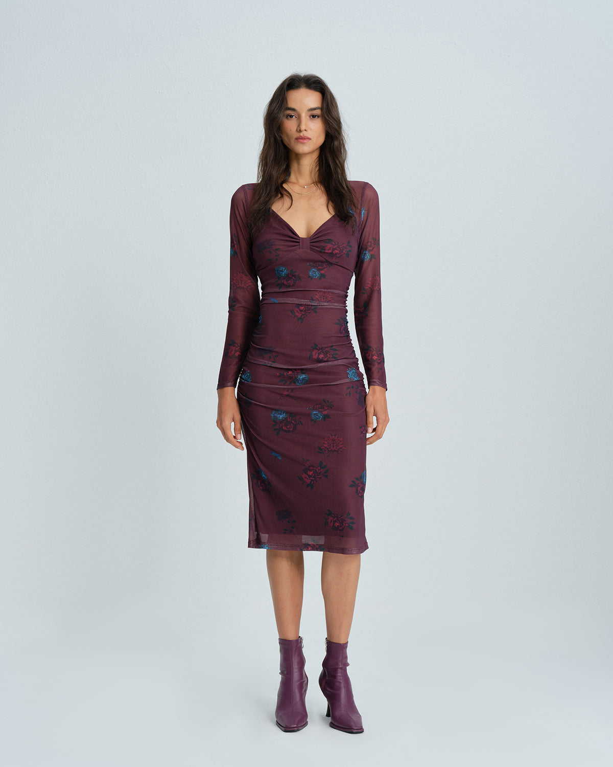 Women's Knitted Polyester Midi Dress Dresses - RIHOAS