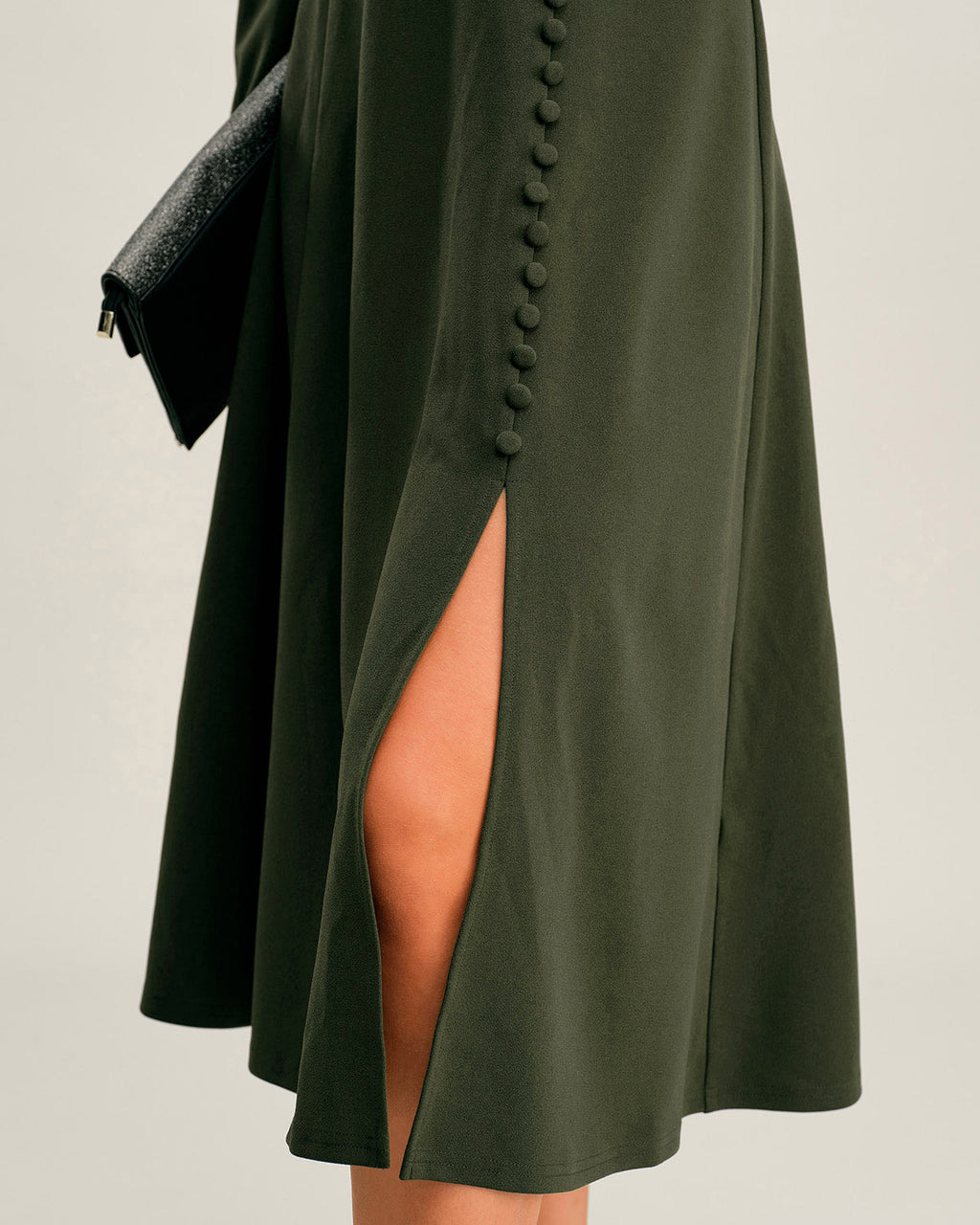Women's Knitted Polyester Midi Dress Dresses - RIHOAS