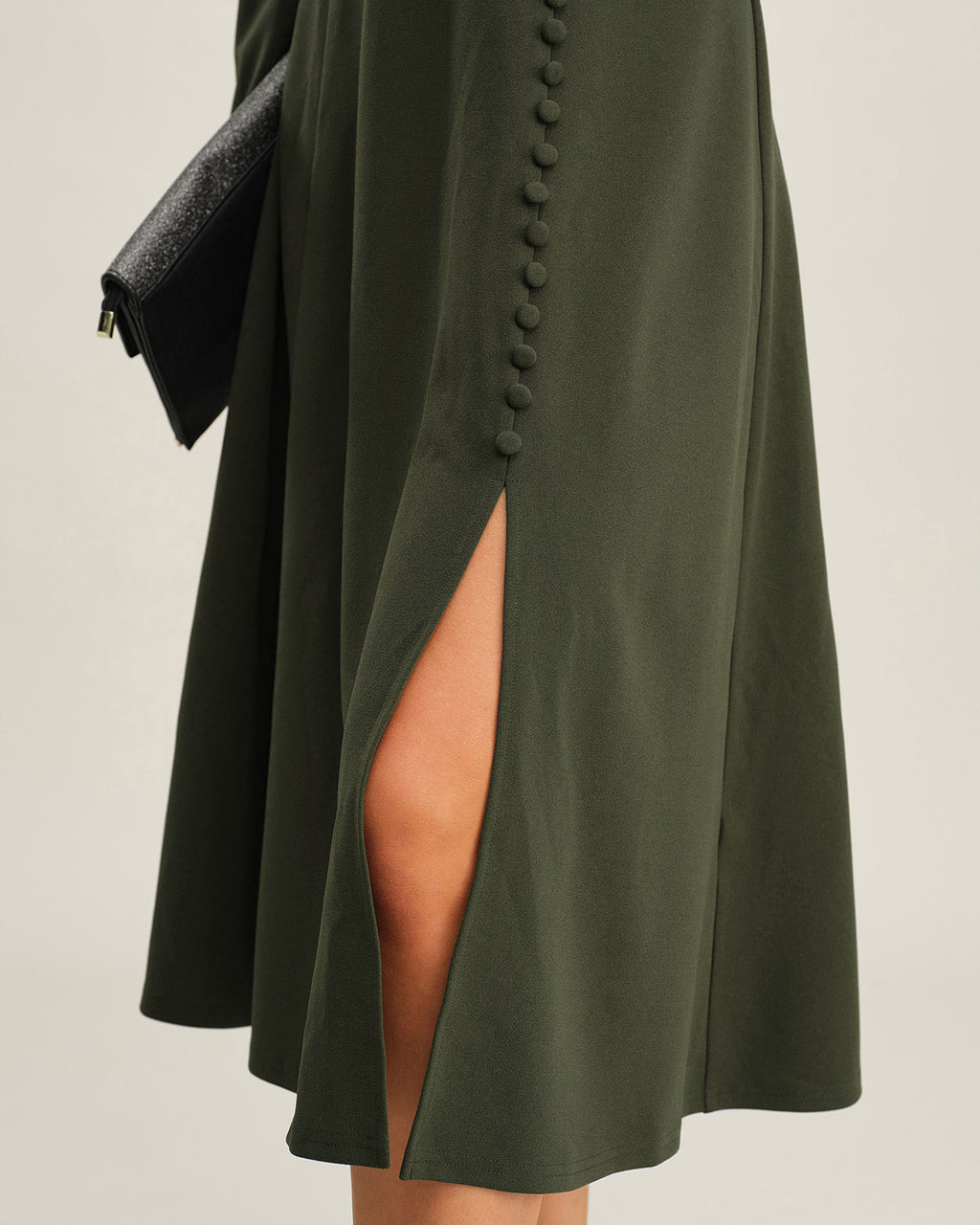 Women's Knitted Polyester Midi Dress Dresses - RIHOAS