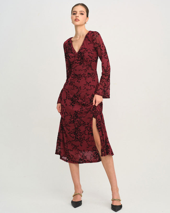 Women's Knitted Polyester Midi Dress Dresses - RIHOAS