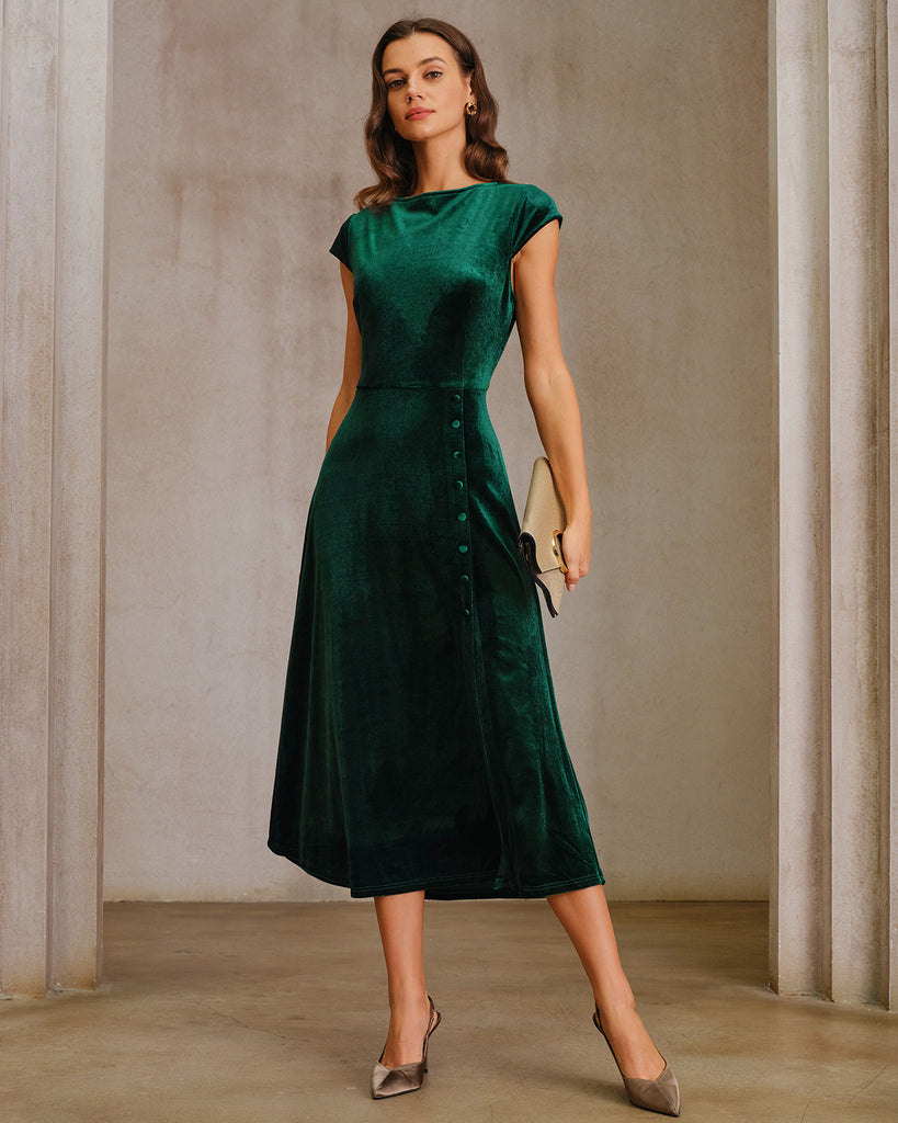 Women's Knitted Polyester Midi Dress Dresses - RIHOAS