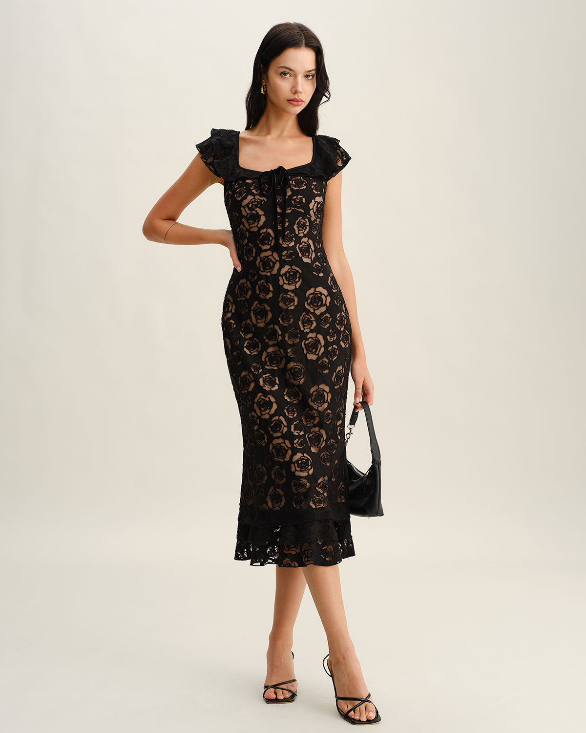 Women's Knitted Polyester Midi Dress Dresses - RIHOAS