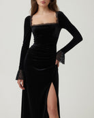 Women's Knitted Polyester Midi Dress - RIHOAS