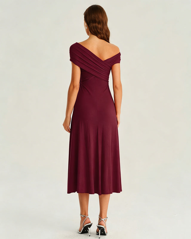 Women's Knitted Polyester Midi Dress Dresses - RIHOAS