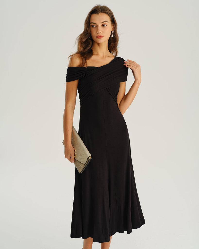 Women's Knitted Polyester Midi Dress Dresses - RIHOAS