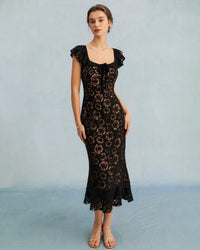 Women's Knitted Polyester Midi Dress Dresses - RIHOAS