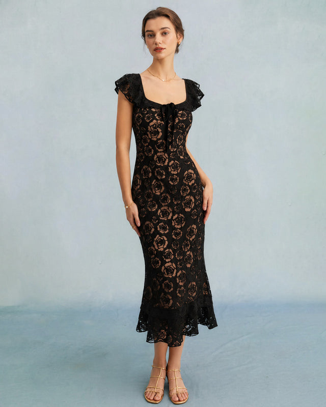 Women's Knitted Polyester Midi Dress Dresses - RIHOAS