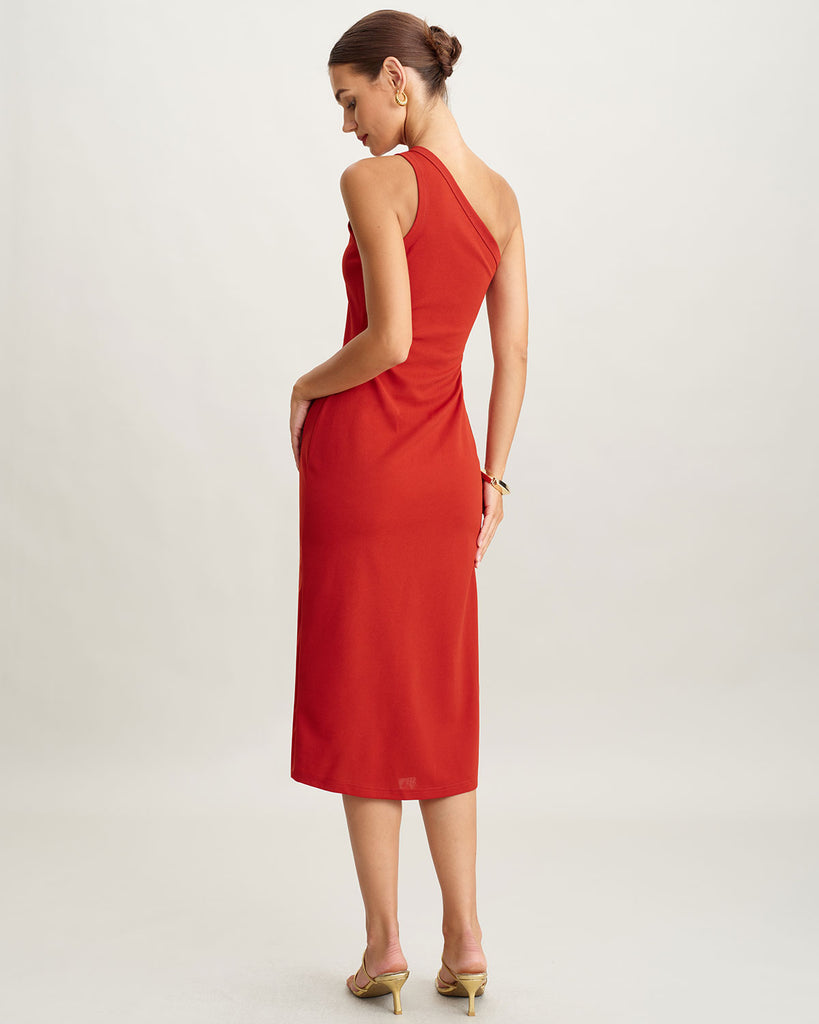Women's Knitted Polyester Midi Dress Dresses - RIHOAS