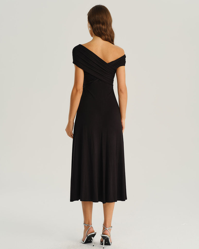 Women's Knitted Polyester Midi Dress Dresses - RIHOAS