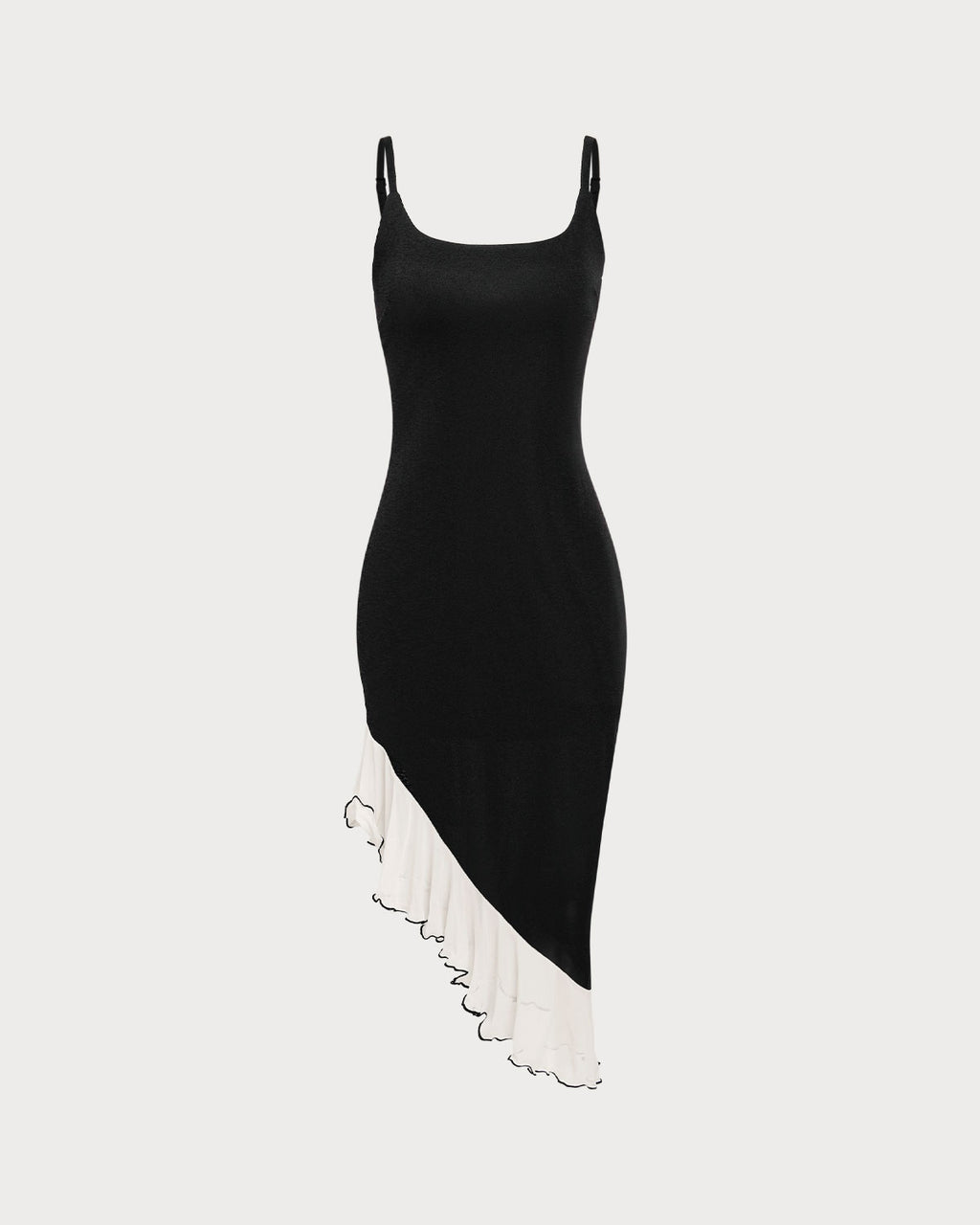 Women's Knitted Polyester Midi Dresses Black Dresses - RIHOAS