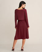 Women's Knitted Polyester Midi Dresses - RIHOAS