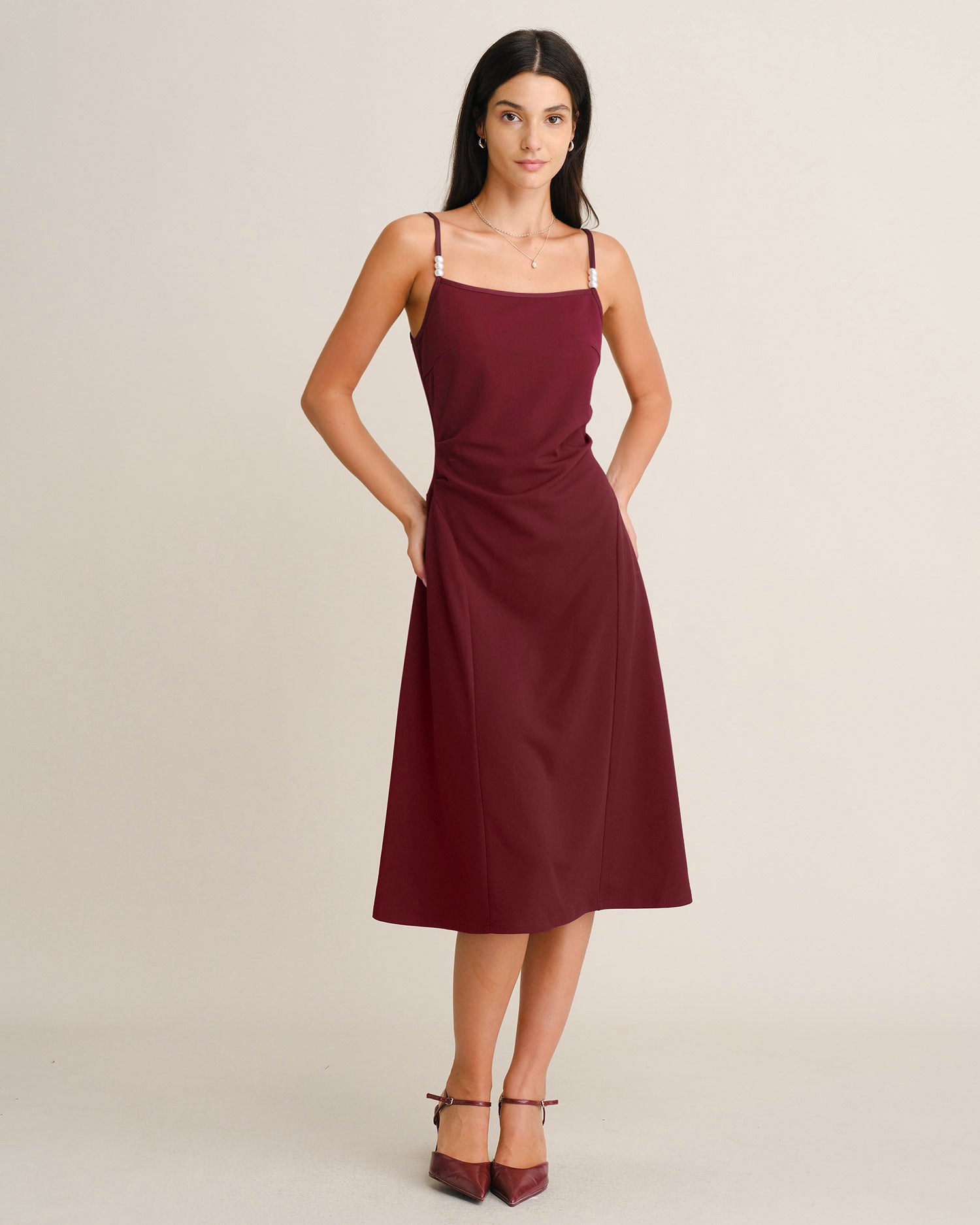 Women's Knitted Polyester Midi Dresses - RIHOAS