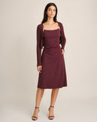 Women's Knitted Polyester Midi Dresses - RIHOAS - 01