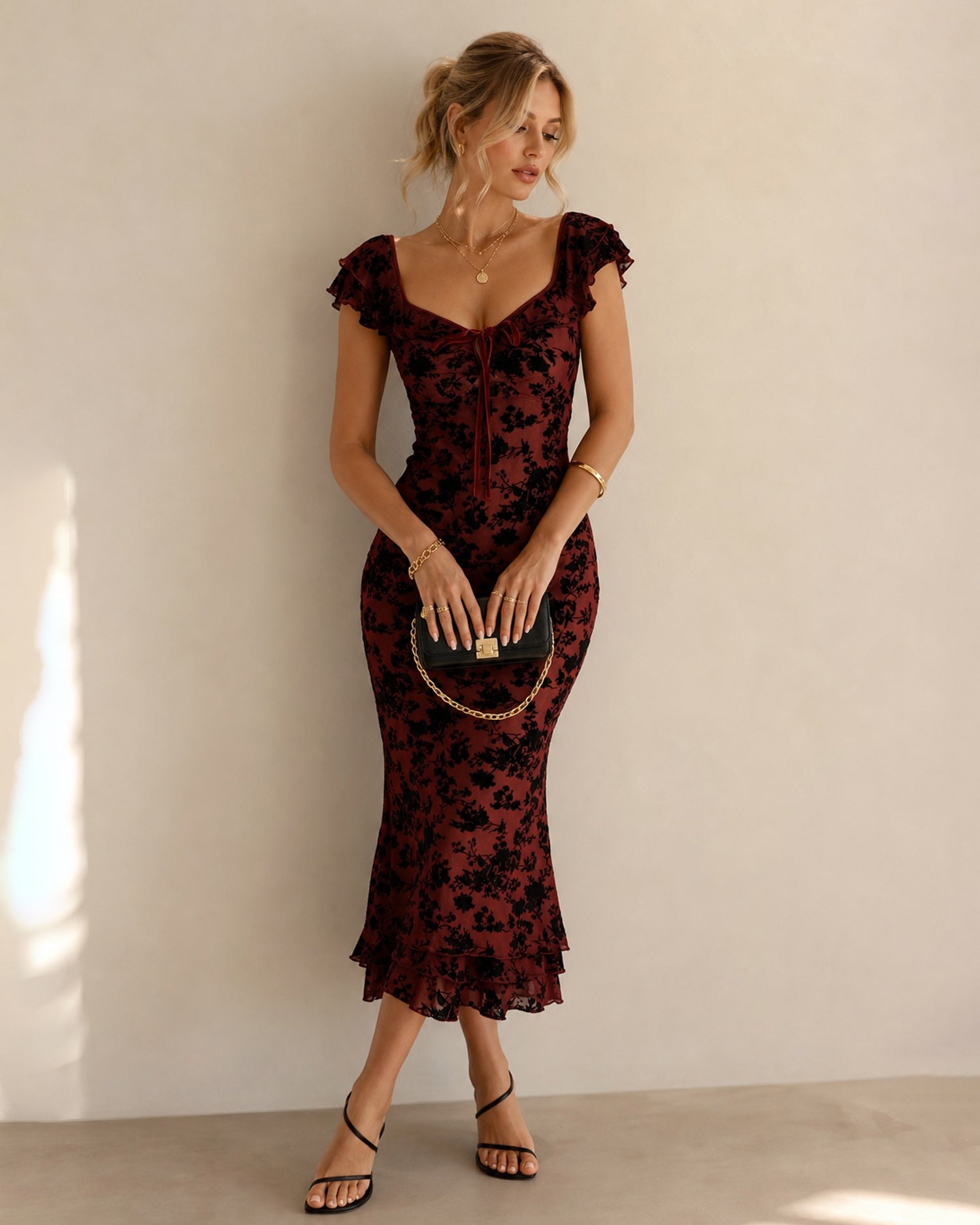 Women's Knitted Polyester Midi Dresses - RIHOAS