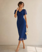 Women's Knitted Polyester Midi Dresses Dresses - RIHOAS