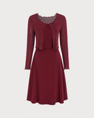 Women's Knitted Polyester Midi Dresses - RIHOAS