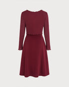 Women's Knitted Polyester Midi Dresses - RIHOAS