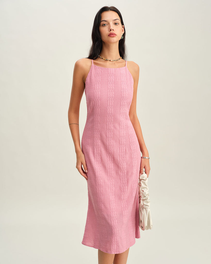 Women's Knitted Polyester Midi Dresses Dresses - RIHOAS
