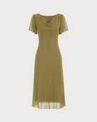 Women's Knitted Polyester Midi Dresses - RIHOAS - 16