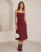 Women's Knitted Polyester Midi Dresses - RIHOAS