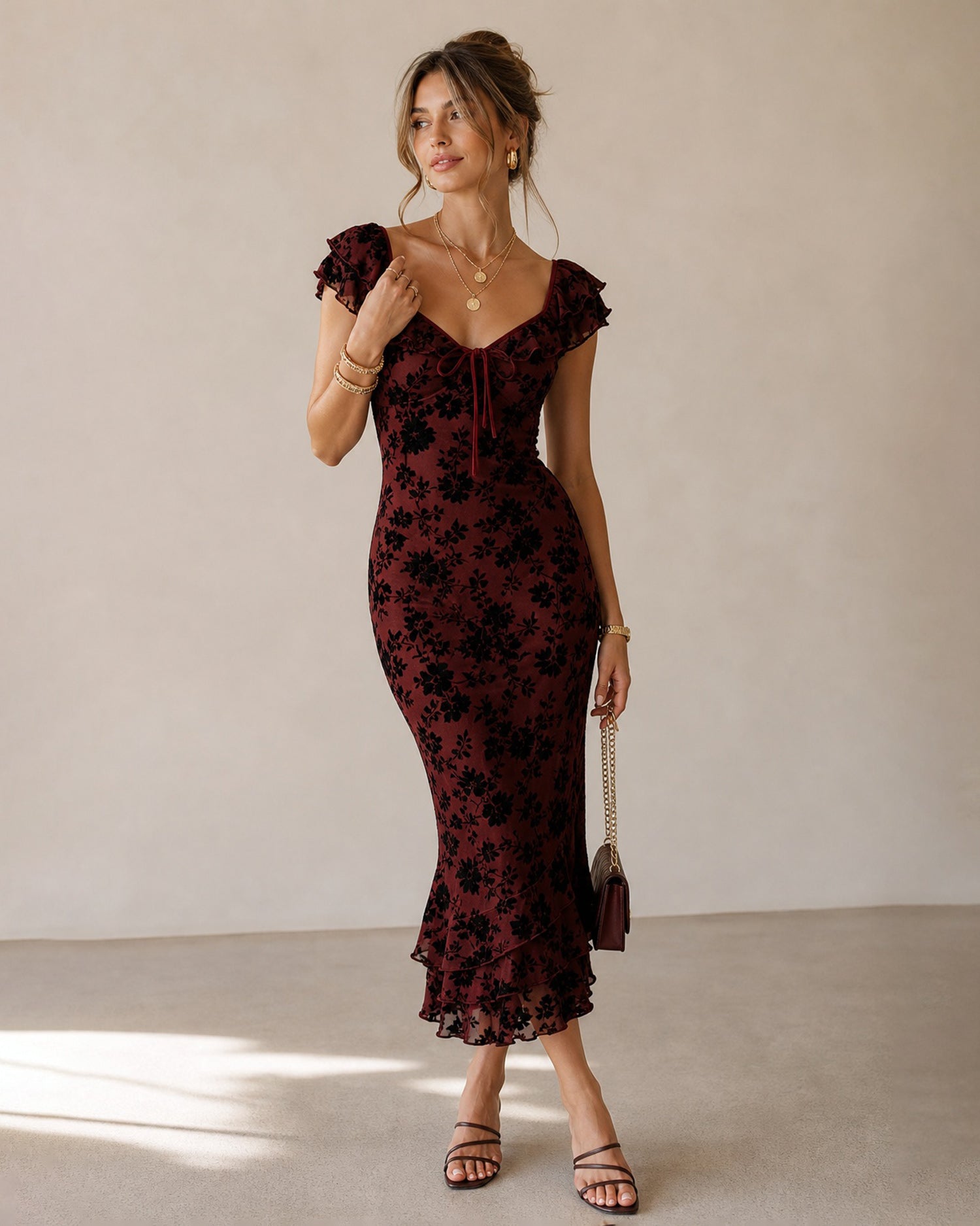 Women's Knitted Polyester Midi Dresses - RIHOAS