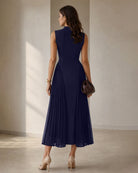 Women's Knitted Polyester Midi Dresses - RIHOAS - 01