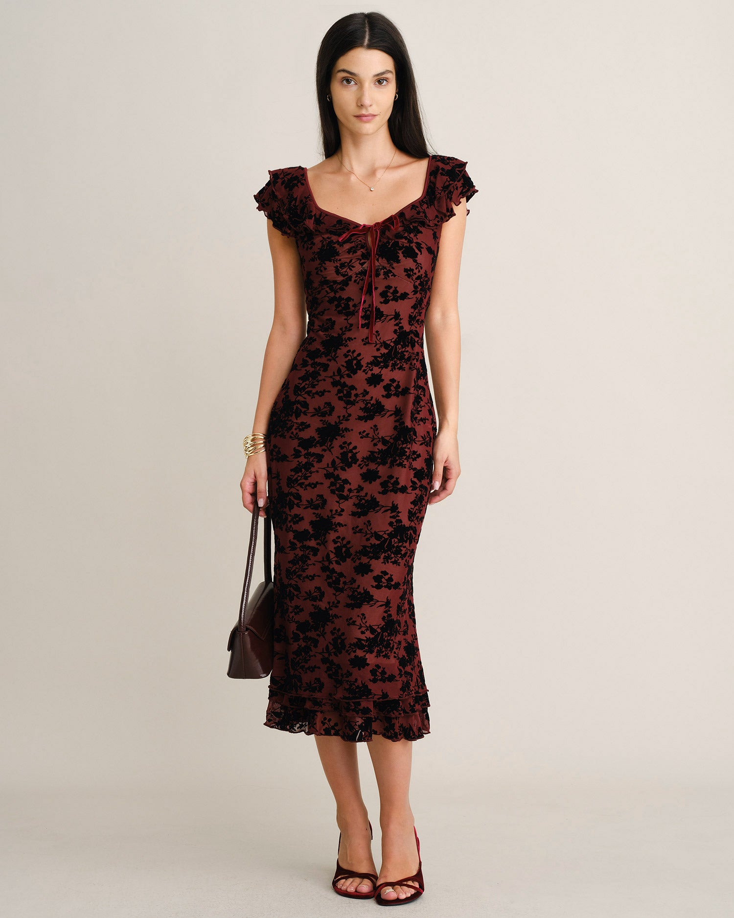 Women's Knitted Polyester Midi Dresses - RIHOAS - 02