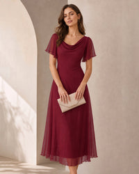 Women's Knitted Polyester Midi Dresses - RIHOAS
