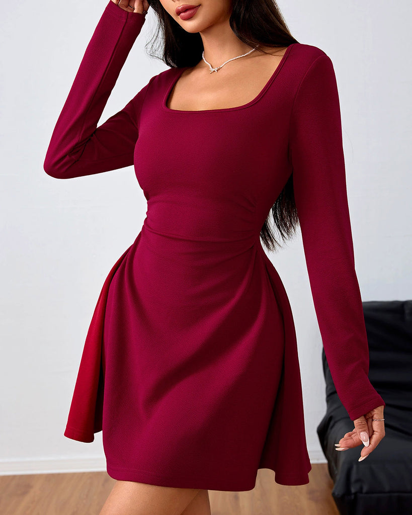 Women's Knitted Polyester Mini Dress Dresses - RIHOAS