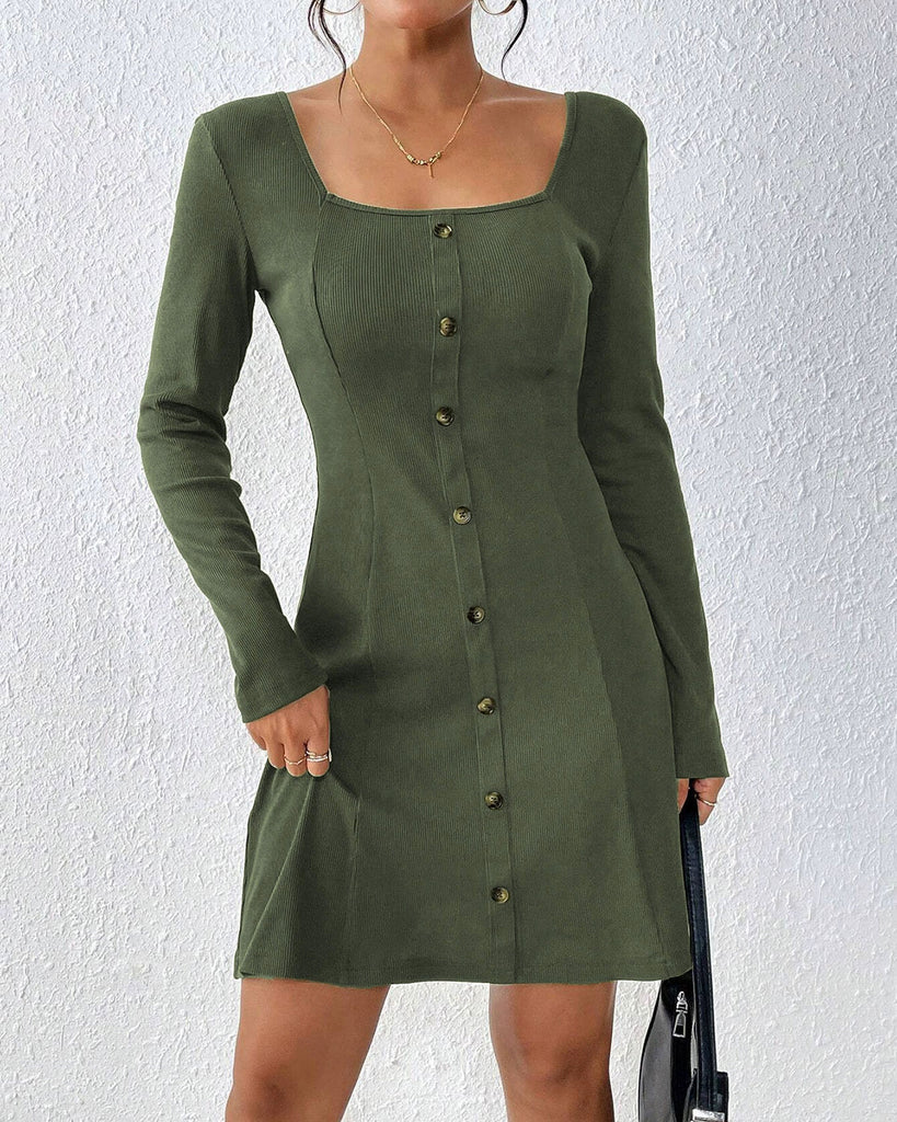 Women's Knitted Polyester Mini Dress Dresses - RIHOAS