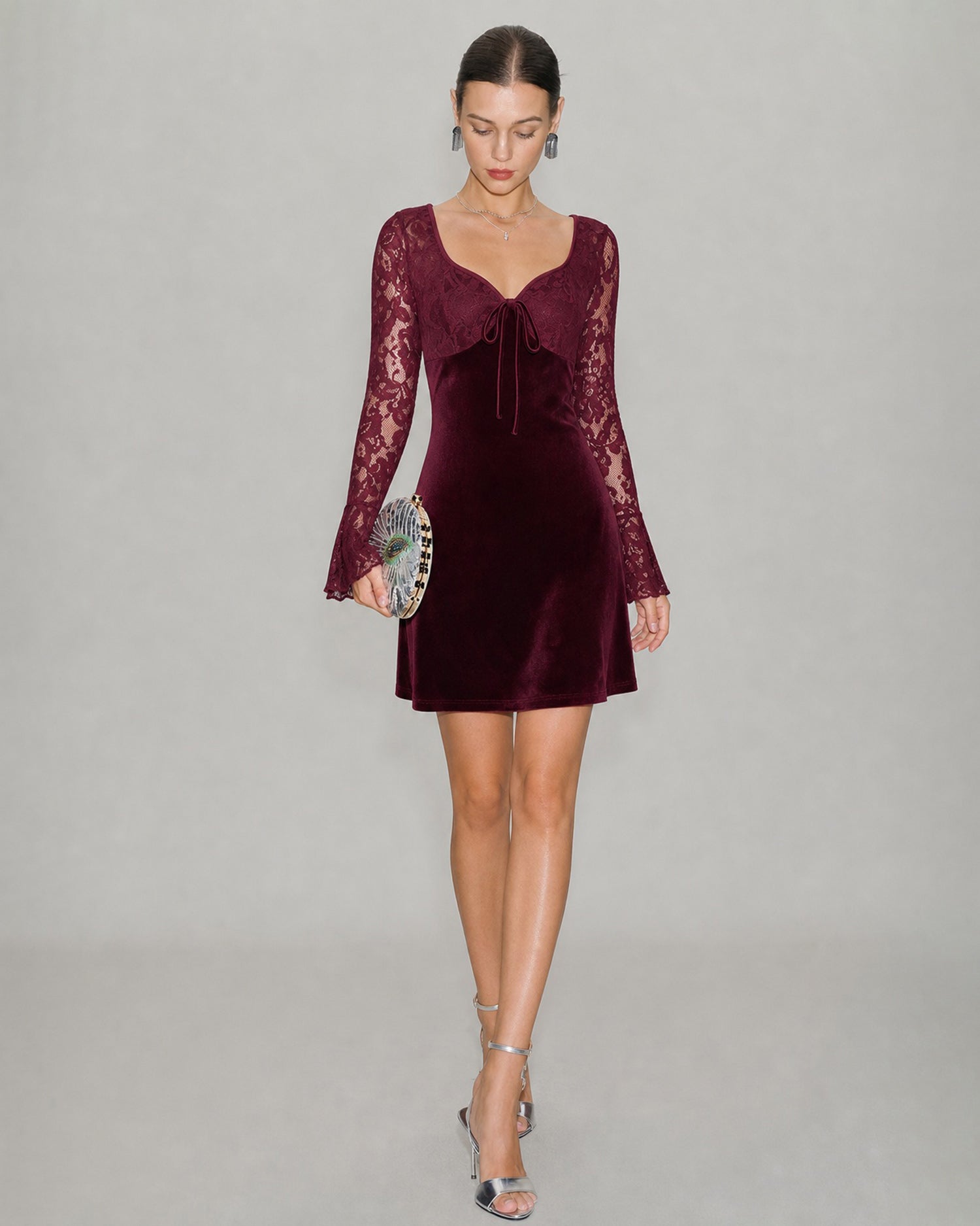 Women's Knitted Polyester Mini Dress - RIHOAS - 01