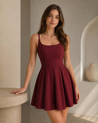 Women's Knitted Polyester Mini Dress - RIHOAS