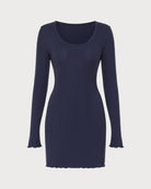 Women's Knitted Polyester Mini Dress - RIHOAS - 01