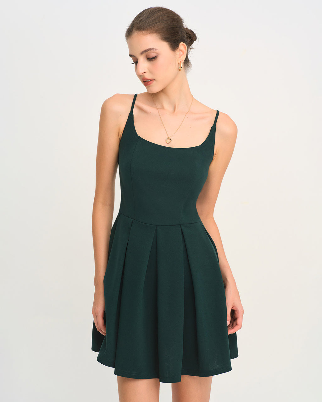 Women's Knitted Polyester Mini Dress Green Dresses - RIHOAS