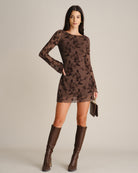 Women's Knitted Polyester Mini Dresses - RIHOAS - 01